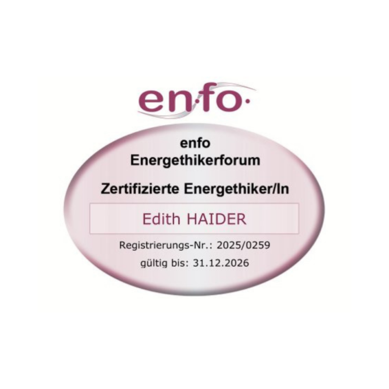 Zertifizierung Energetik Edith Haider